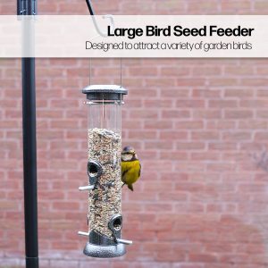 Nurture & Bloom Bird Feeder Niger Seed Birdfeeder Heavy Duty Hanging Feeders Birdfeeder For Garden Wild Birds (Large)