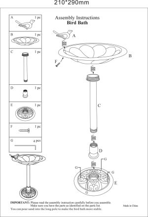 Nurture & Bloom Bird Bath for Garden Freestanding Birdbaths Wild Birds Baths Feeder Bowl Pedestal Birdbath for Outdoors Patio Yard & Lawn Décor (Bronze Bird Bath With 1 Bird)