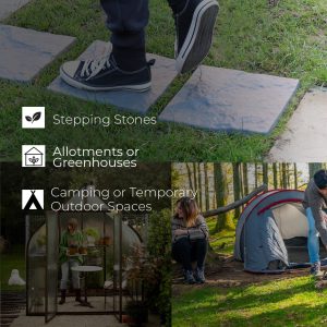 Nurture & Bloom Garden Stepping Stones Stomp Garden Tiles Stepping Plastic Hard Wearing Durable (Pack Of 4)