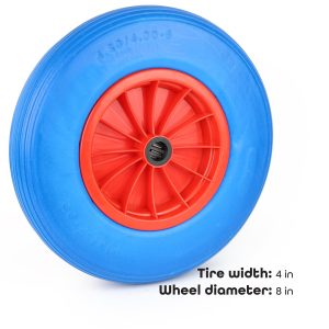 Nurture & Bloom Pneumatic Wheel Air Filled Tires 4.8/4-8" Heavy-duty Replacement Wheels For Wheelbarrows, Hand Truck, Utility Cart, Garden Cart, Buggies (Blue)