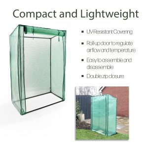Nurture & Bloom Greenhouse Replacement Cover Heavy-Duty Covers for Garden Growhouse (Green, Grow Tent - 100L x 50W x 150H CM)