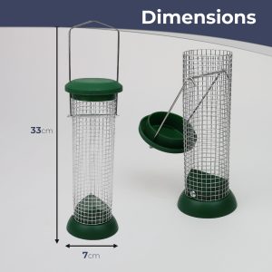 Nurture & Bloom Peanut Feeder For Birds, Hanging Bird Feeder, Easy To Clean, Also Suitable For Feeding Suet Nibbles And Sprinkles, Durable With Metal Mesh