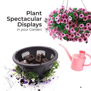 Nurture & Bloom 18" Wall Hanging Baskets Wall-Mounted Flower Planters Basket For Garden Fence Balcony (Set Of 2)