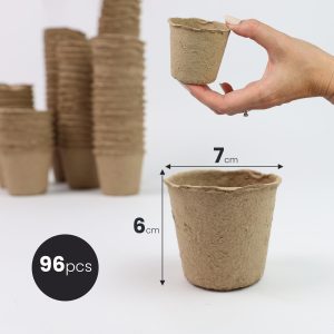 Nurture & Bloom Plant Pots 96 Pcs 6 Cm Paper Cups Biodegradable Seed Pots Round Seedling Pots For Growing Vegetables, Fruit, Herb, Flower