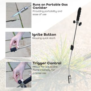 Nurture & Bloom Weed Burner Chemical Free Garden Gas-Powered Weed Killer Wand with Adjustable Flame & Ignite Button