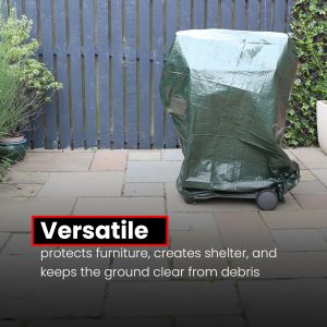 Nurture & Bloom Tarpaulin 2m x 3 m / 6.5ft x 10ft Waterproof Heavy Duty Multipurpose 70 GSM Tarp Sheet Cover With Reinforced Grommets Groundsheet Tarp Sheet For Camping Garden (Green)