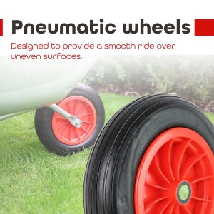 Nurture & Bloom Pneumatic Wheel Air Filled Tires 4.10/3.50-4" Heavy-duty Replacement Wheels For Wheelbarrows, Hand Truck, Utility Cart, Garden Cart, Buggies (Red)