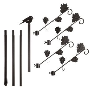 Nurture & Bloom Bird Feeder Birds Feeders Hanging Station Pole Bird Feeding Station Metal Stand for Small Birds Garden Decorations