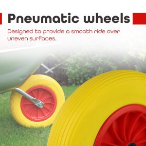 Nurture & Bloom Pneumatic Wheel Air Filled Tires 4.8/4-8" Heavy-duty Replacement Wheels For Wheelbarrows, Hand Truck, Utility Cart, Garden Cart, Buggies (Yellow)