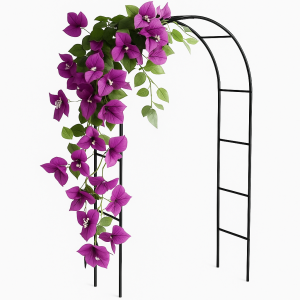 Nurture & Bloom Black Metal Garden Arbour Arch Steel Frame Garden Arch for Climbing Plants, Roses, Indoor/Outdoor, Great for Backyard, Lawn, Patio, Courtyard, Wedding Decorations