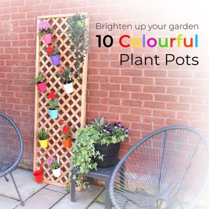 Nurture & Bloom Large Metal Flower Pot Vase Bucket Fence Hanging Pots Garden Planter With Drainage Hole, Balcony Home Decor, Hanging Hook (10 Pcs with Assorted 10 Colours)