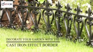 Nurture & Bloom Plastic Interlocking Balmoral Lawn Edging Bronze Garden Border Fence 4Pack Set (Cast Iron)
