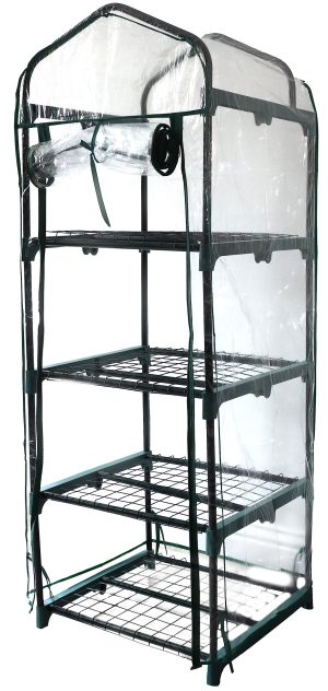 Nurture & Bloom 4 Tier Greenhouse for Indoor & Outdoor Use | Durable Steel Frame | Clear PVC Cover | Ideal for Growing Vegetables, Flowers, Herbs, and Seedlings