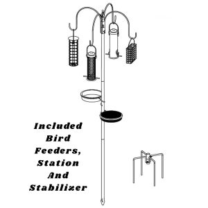 Bird Feeding Station With Ground plug (3Tubes, 4Hook)