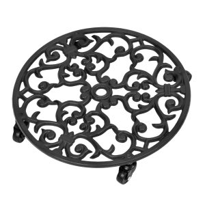Metal Flower Pot Holder with Wheels